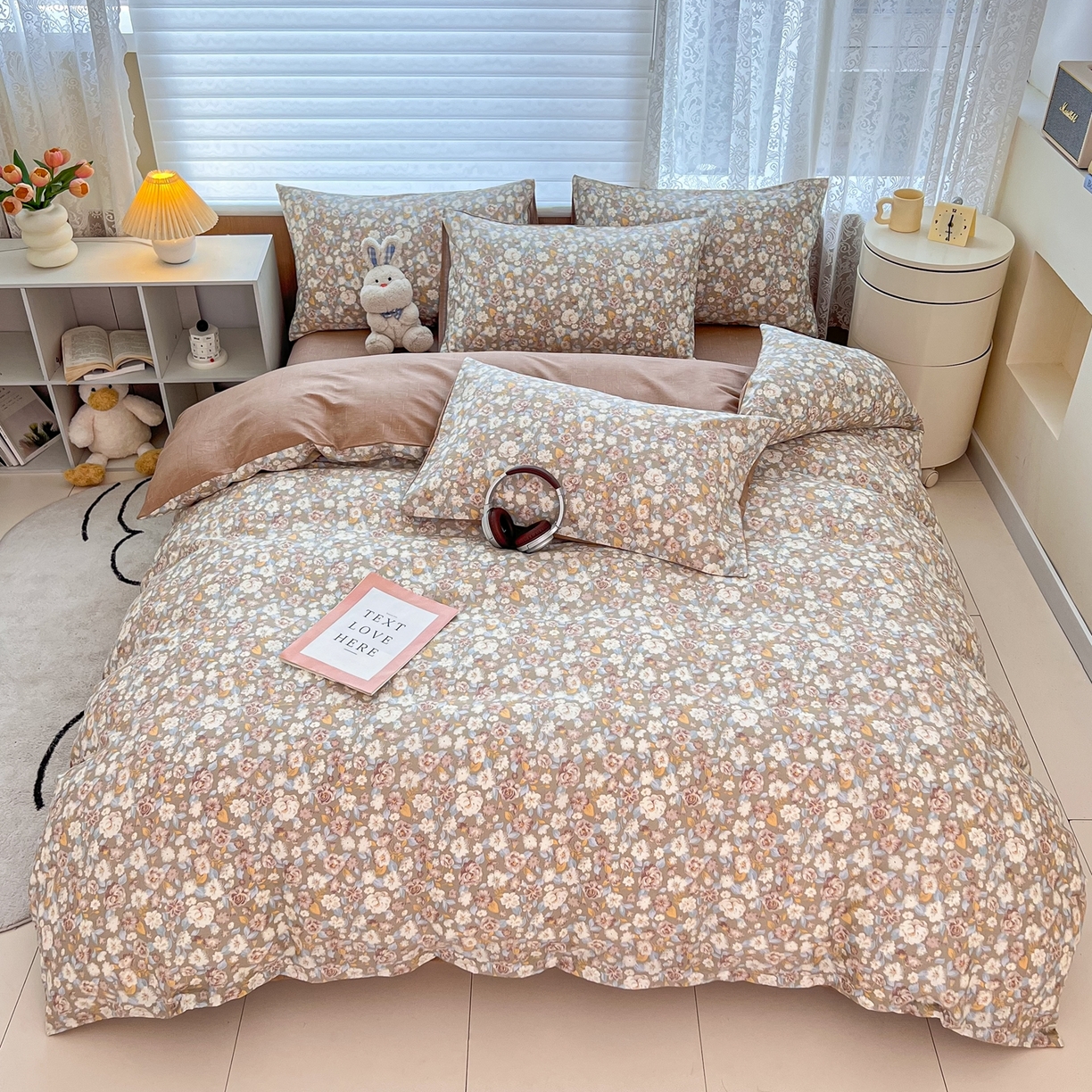 91家纺网 家纺一手货源 找家纺 红馆 2025年全棉12868印花系列四件套 沐雨