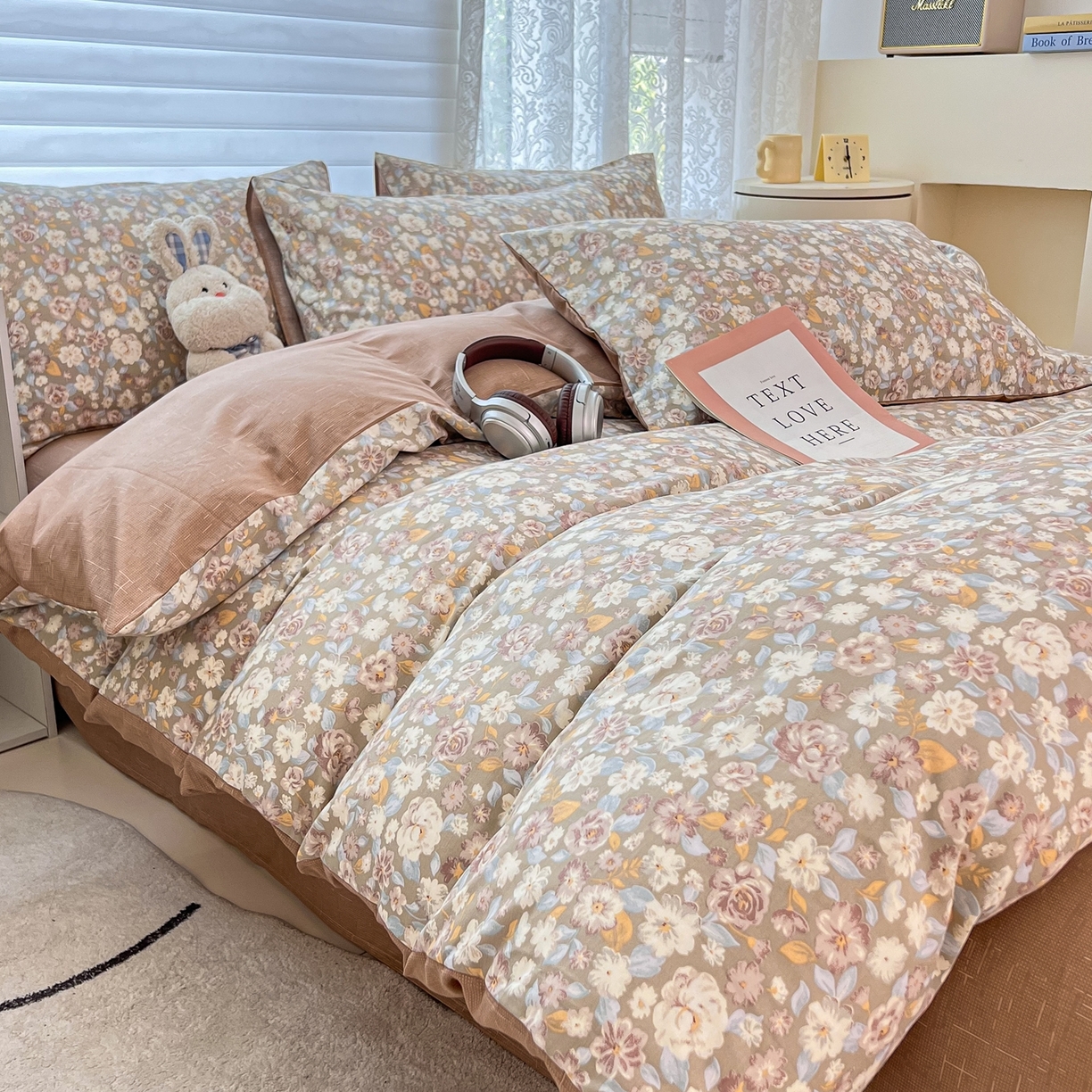 91家纺网 家纺一手货源 找家纺 红馆 2025年全棉12868印花系列四件套 沐雨