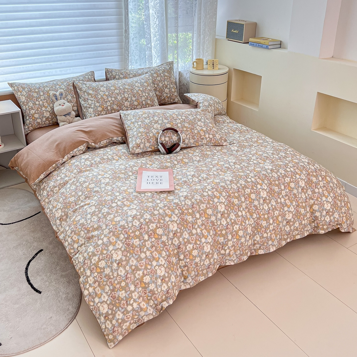 91家纺网 家纺一手货源 找家纺 红馆 2025年全棉12868印花系列四件套 沐雨