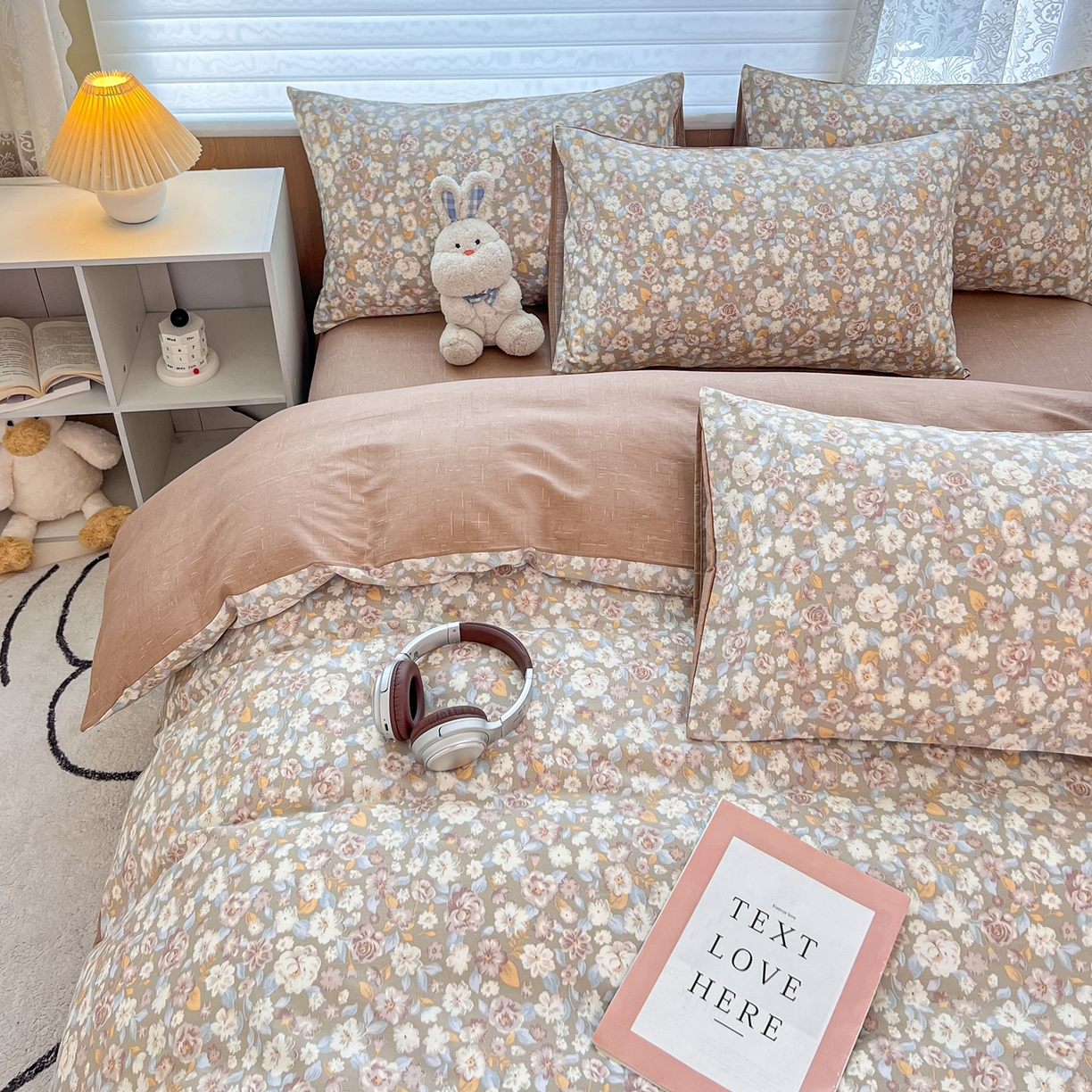 91家纺网 家纺一手货源 找家纺 红馆 2025年全棉12868印花系列四件套 沐雨