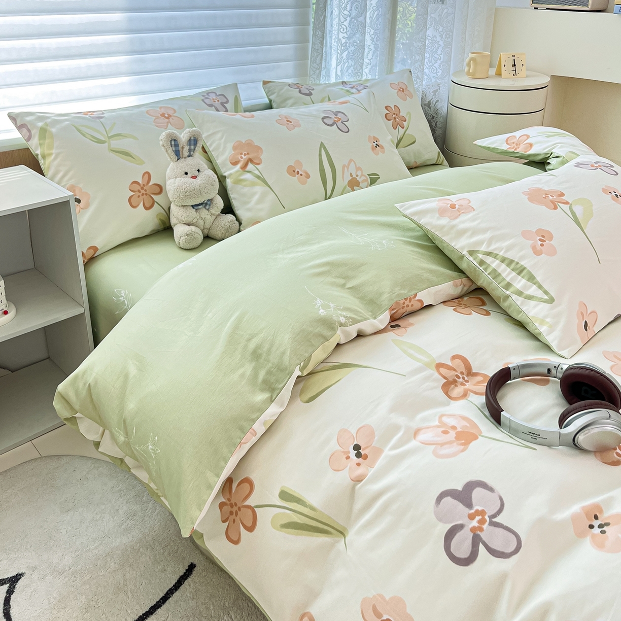 91家纺网 家纺一手货源 找家纺 红馆 2025年全棉12868印花系列四件套 温暖午后