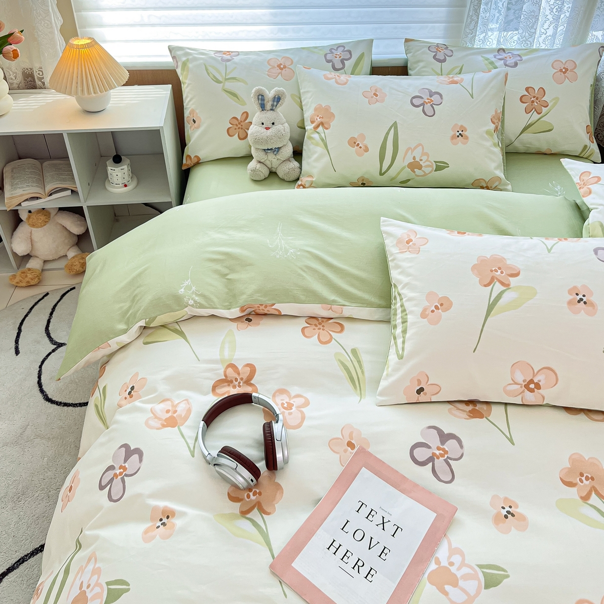 91家纺网 家纺一手货源 找家纺 红馆 2025年全棉12868印花系列四件套 温暖午后