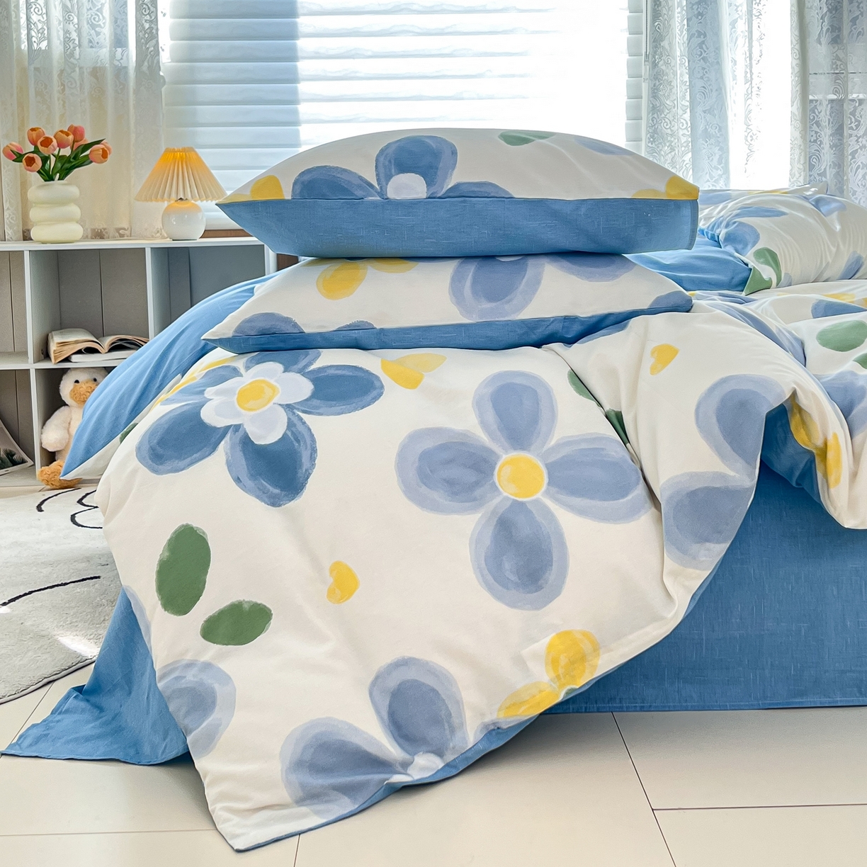 91家纺网 家纺一手货源 找家纺 红馆 2025年全棉12868印花系列四件套 向阳花开