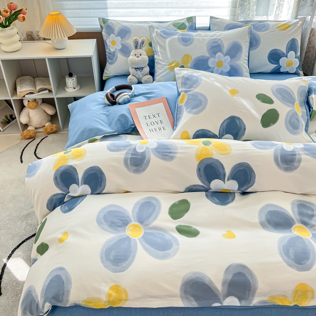 91家纺网 家纺一手货源 找家纺 红馆 2025年全棉12868印花系列四件套 向阳花开