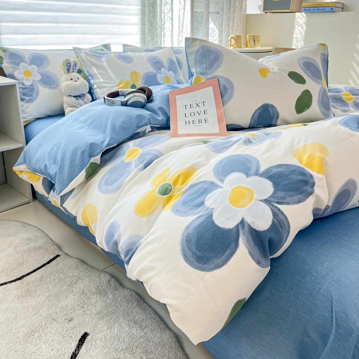 91家纺网 家纺一手货源 找家纺 红馆 2025年全棉12868印花系列四件套 向阳花开