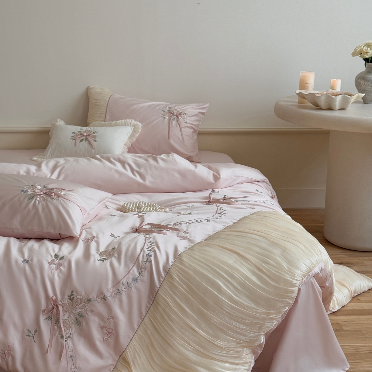 91家纺网 家纺一手货源 找家纺 （总）嗨购家纺 2025新款50S 全棉亲肤四件套-花间捕梦