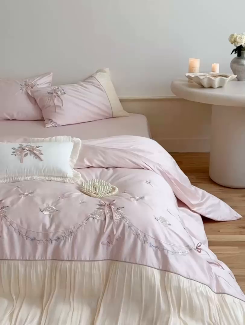 91家纺网 家纺一手货源 找家纺 （总）嗨购家纺 2025新款50S 全棉亲肤四件套-花间捕梦