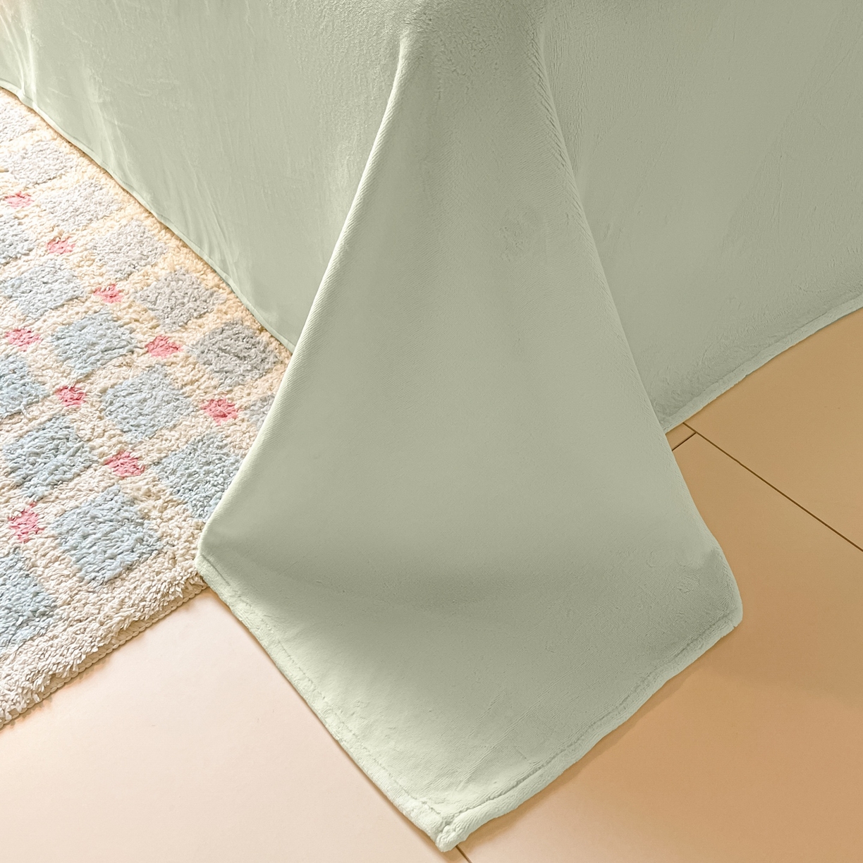 91家纺网 家纺一手货源 找家纺 仔仔熊 2025新款牛奶绒单床单床单单件 绿