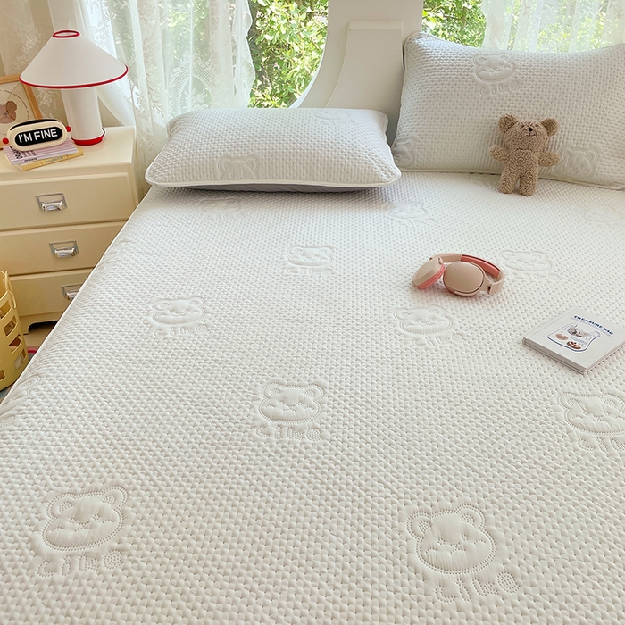 91家纺网 家纺一手货源 找家纺 （总）三盛源 2025新款A类原棉夹棉防水床笠单件隔尿防滑床单席梦思防尘罩保护套爱豆熊系列