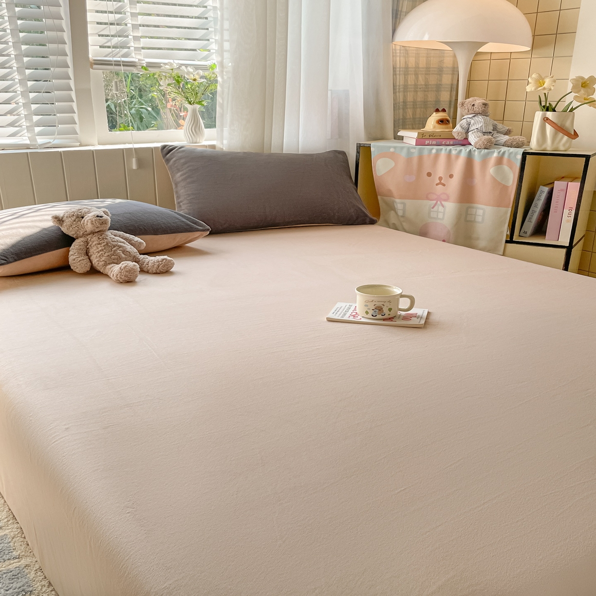 91家纺网 家纺一手货源 找家纺 仔仔熊 2025新款牛奶绒单床单床单单件 橙