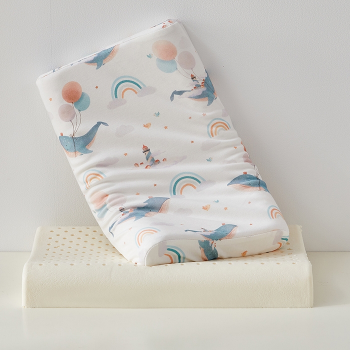 鼎盛乳胶 2025新款30*50学生枕亲肤棉乳胶枕 泡泡海豚