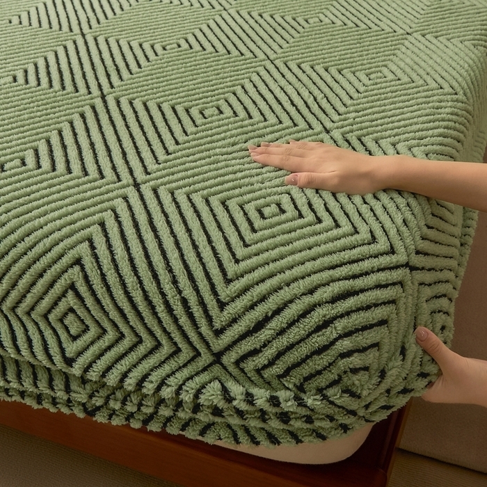 91家纺网 家纺一手货源 找家纺 （总）欧邦 2025新款提花暖阳绒单床笠