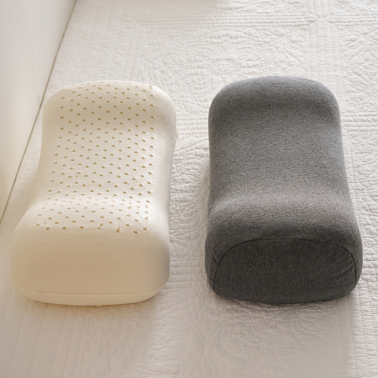 91家纺网 家纺一手货源 找家纺 鼎盛乳胶 2025新款彩棉乳胶午睡枕便携枕 彩棉深灰