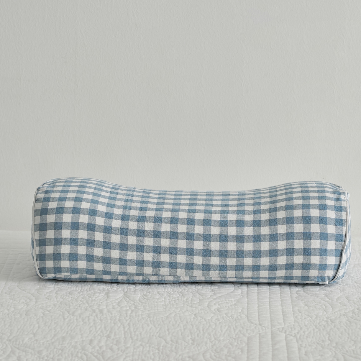 91家纺网 家纺一手货源 找家纺 鼎盛乳胶 2025新款水洗棉小乳胶枕多功能便携枕 水洗蓝