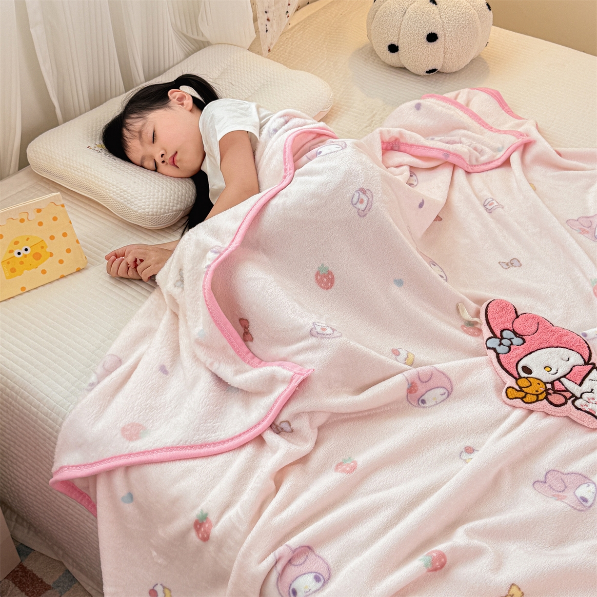 91家纺网 家纺一手货源 找家纺 （总）花满路 2025新款亲肤舒适三丽鸥儿童毯毛毯毯子