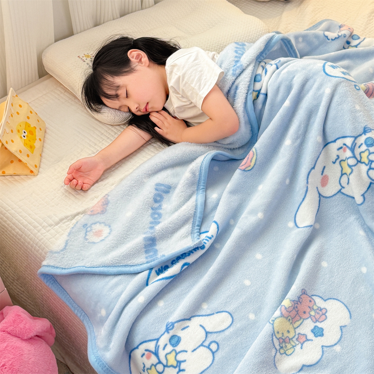 91家纺网 家纺一手货源 找家纺 （总）花满路 2025新款亲肤舒适三丽鸥儿童毯毛毯毯子