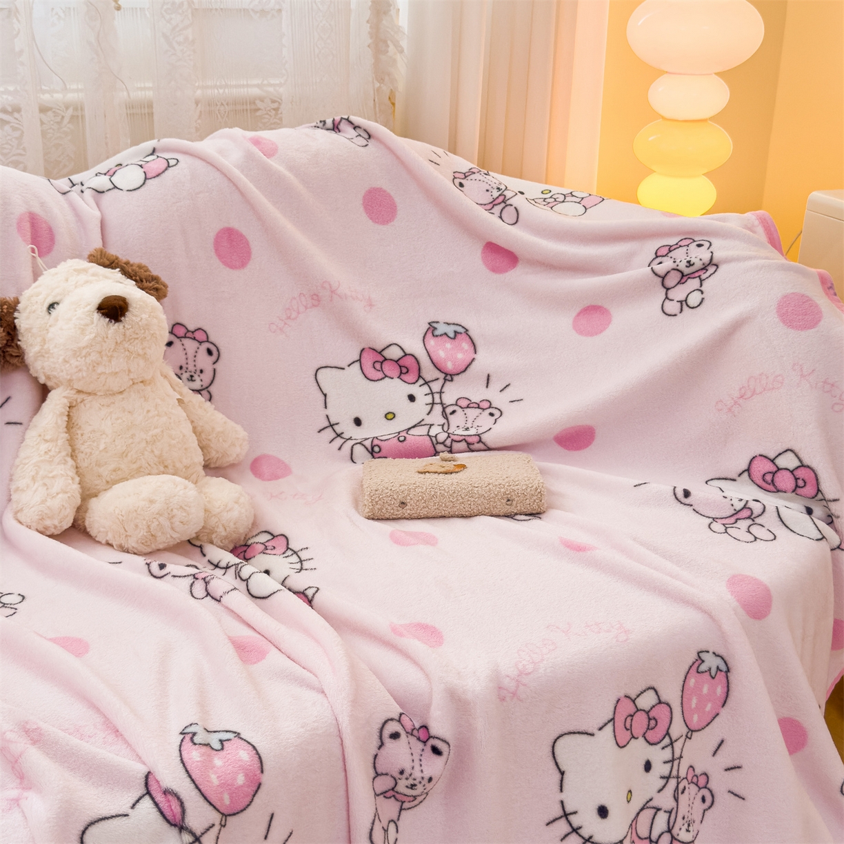 91家纺网 家纺一手货源 找家纺 （总）花满路 2025新款亲肤舒适三丽鸥儿童毯毛毯毯子