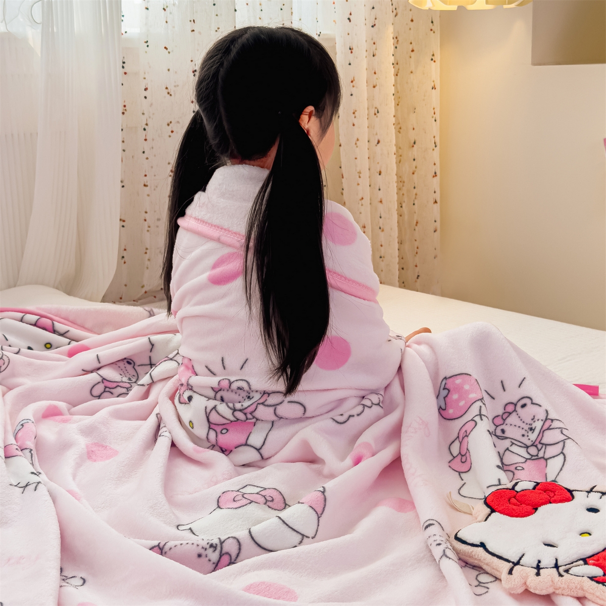 91家纺网 家纺一手货源 找家纺 （总）花满路 2025新款亲肤舒适三丽鸥儿童毯毛毯毯子