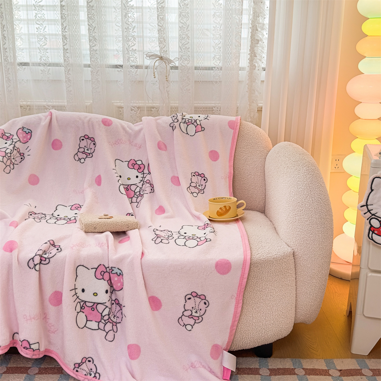 91家纺网 家纺一手货源 找家纺 （总）花满路 2025新款亲肤舒适三丽鸥儿童毯毛毯毯子