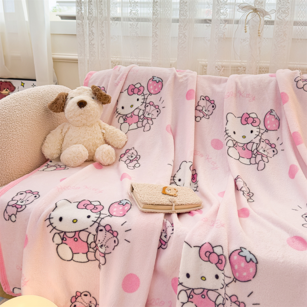 91家纺网 家纺一手货源 找家纺 （总）花满路 2025新款亲肤舒适三丽鸥儿童毯毛毯毯子