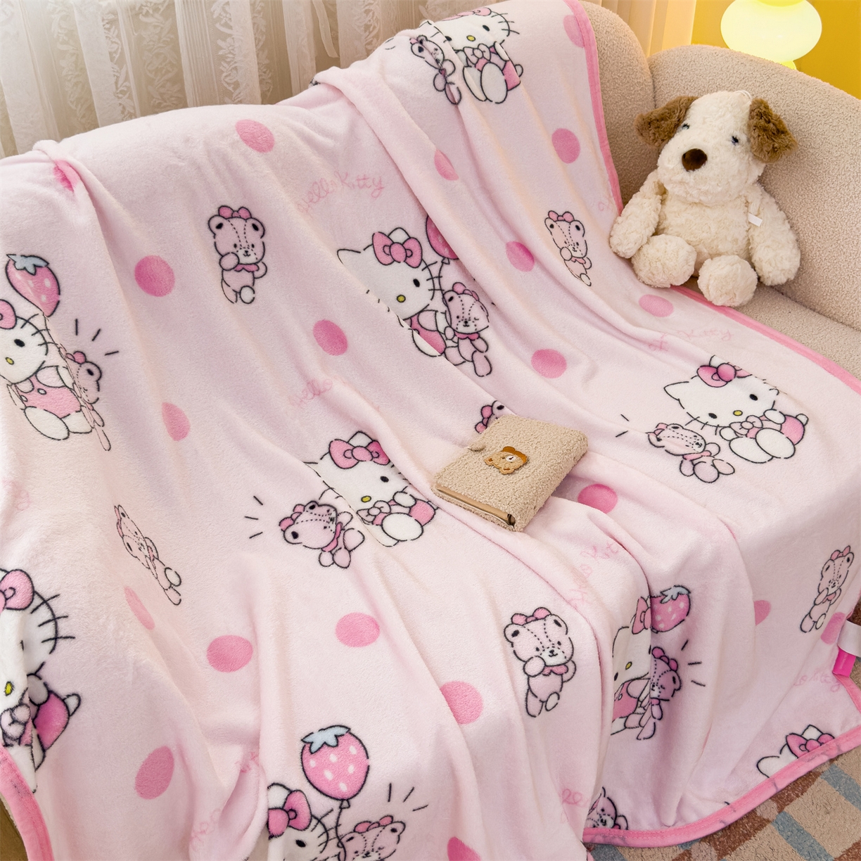 91家纺网 家纺一手货源 找家纺 （总）花满路 2025新款亲肤舒适三丽鸥儿童毯毛毯毯子