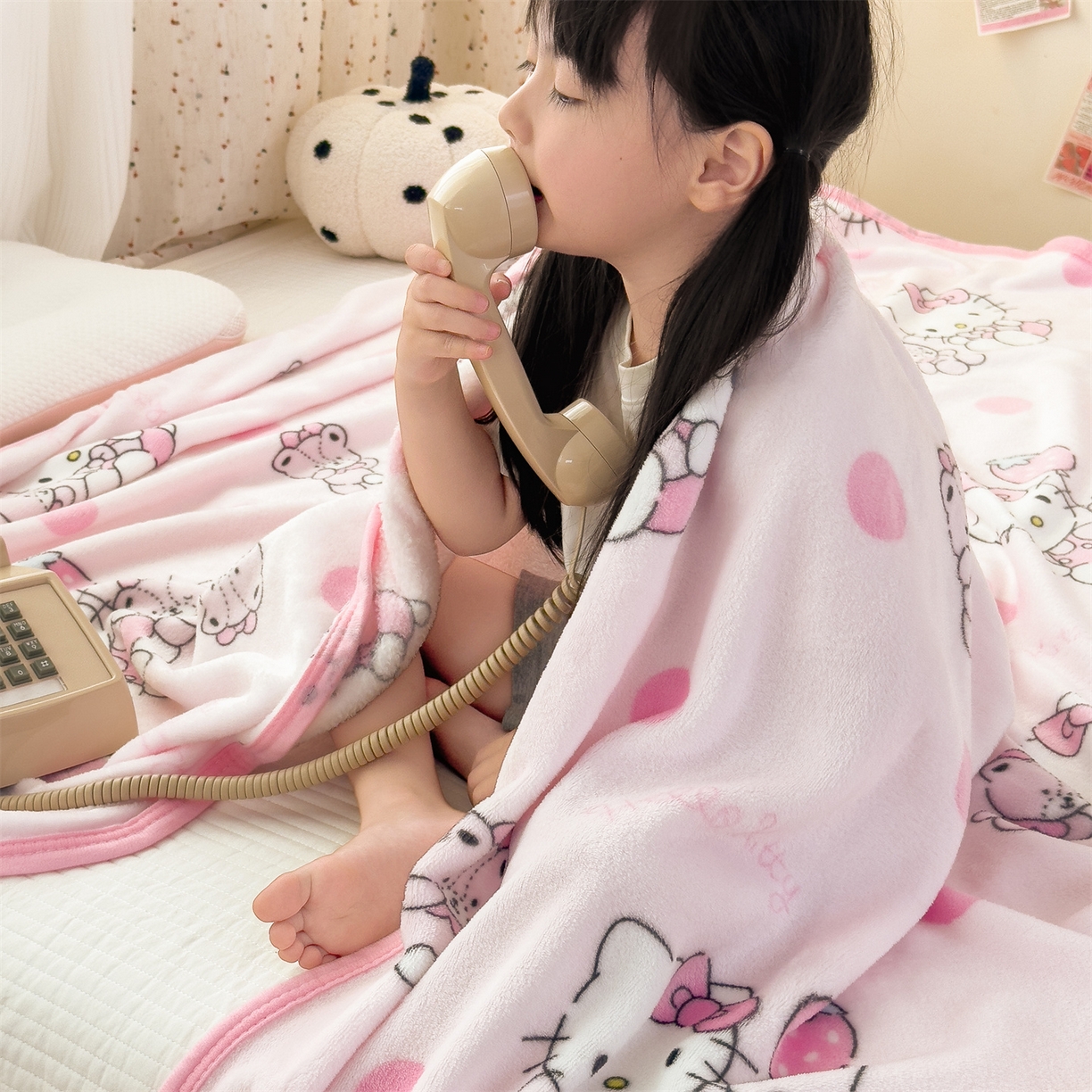 91家纺网 家纺一手货源 找家纺 （总）花满路 2025新款亲肤舒适三丽鸥儿童毯毛毯毯子