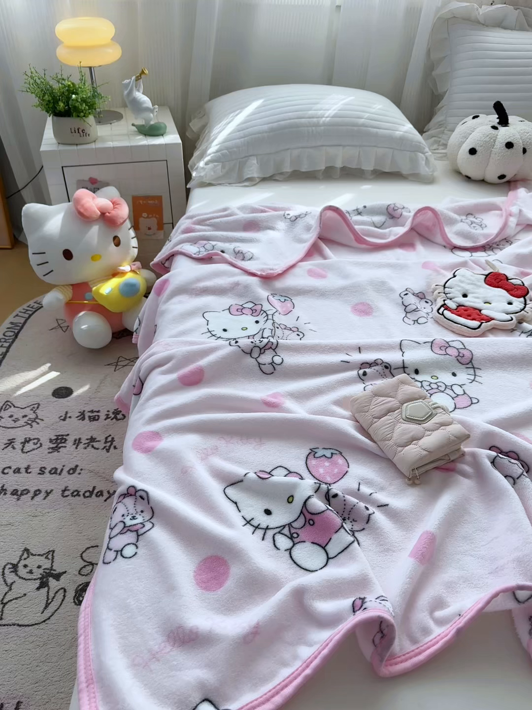 91家纺网 家纺一手货源 找家纺 （总）花满路 2025新款亲肤舒适三丽鸥儿童毯毛毯毯子