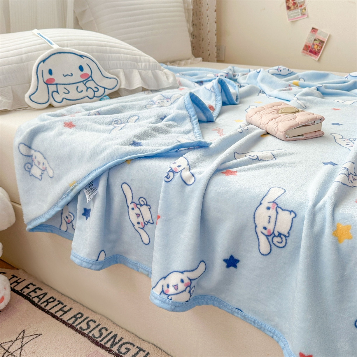 91家纺网 家纺一手货源 找家纺 花满路 2025新款亲肤舒适三丽鸥儿童毯毛毯毯子 乖巧玉桂狗