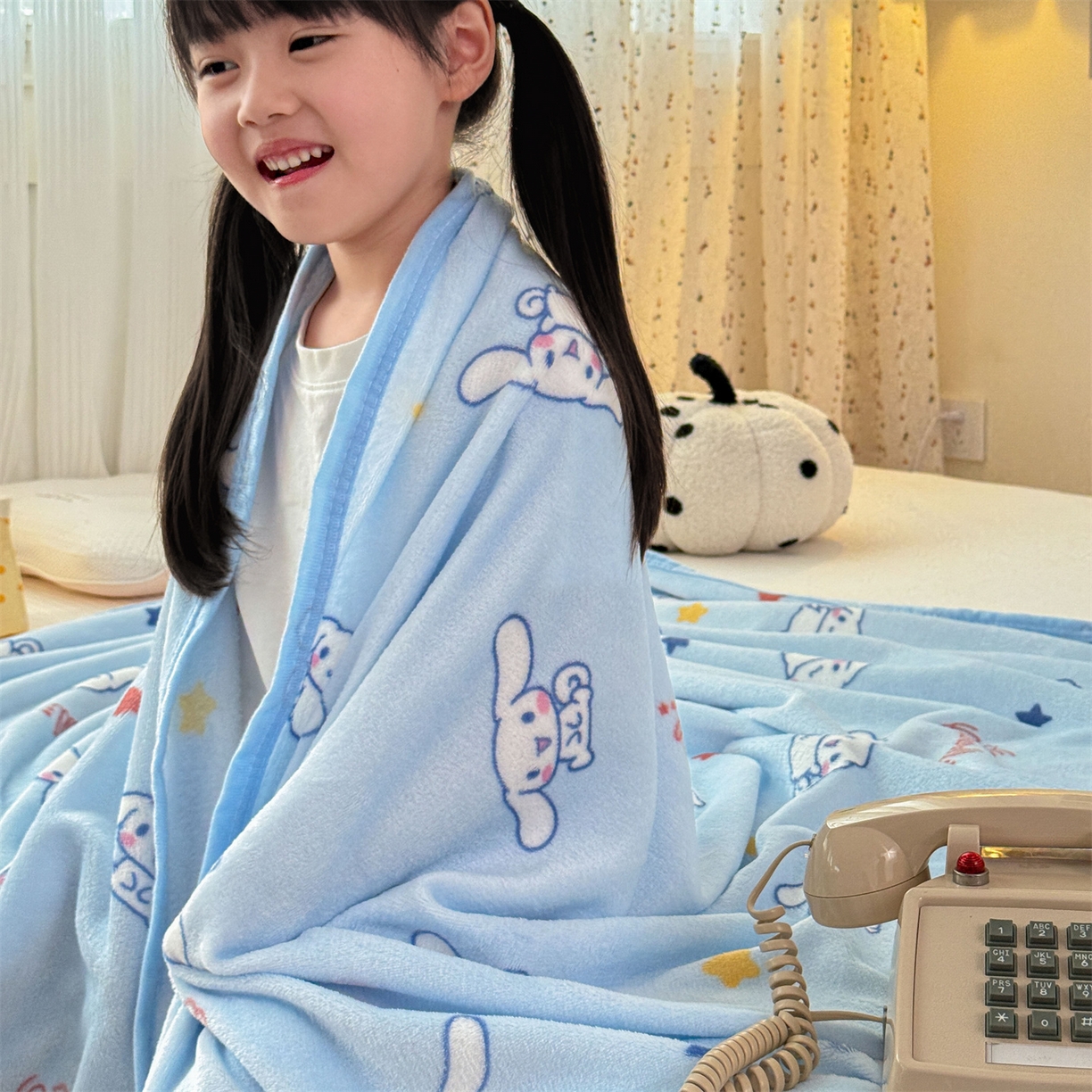 91家纺网 家纺一手货源 找家纺 花满路 2025新款亲肤舒适三丽鸥儿童毯毛毯毯子 乖巧玉桂狗