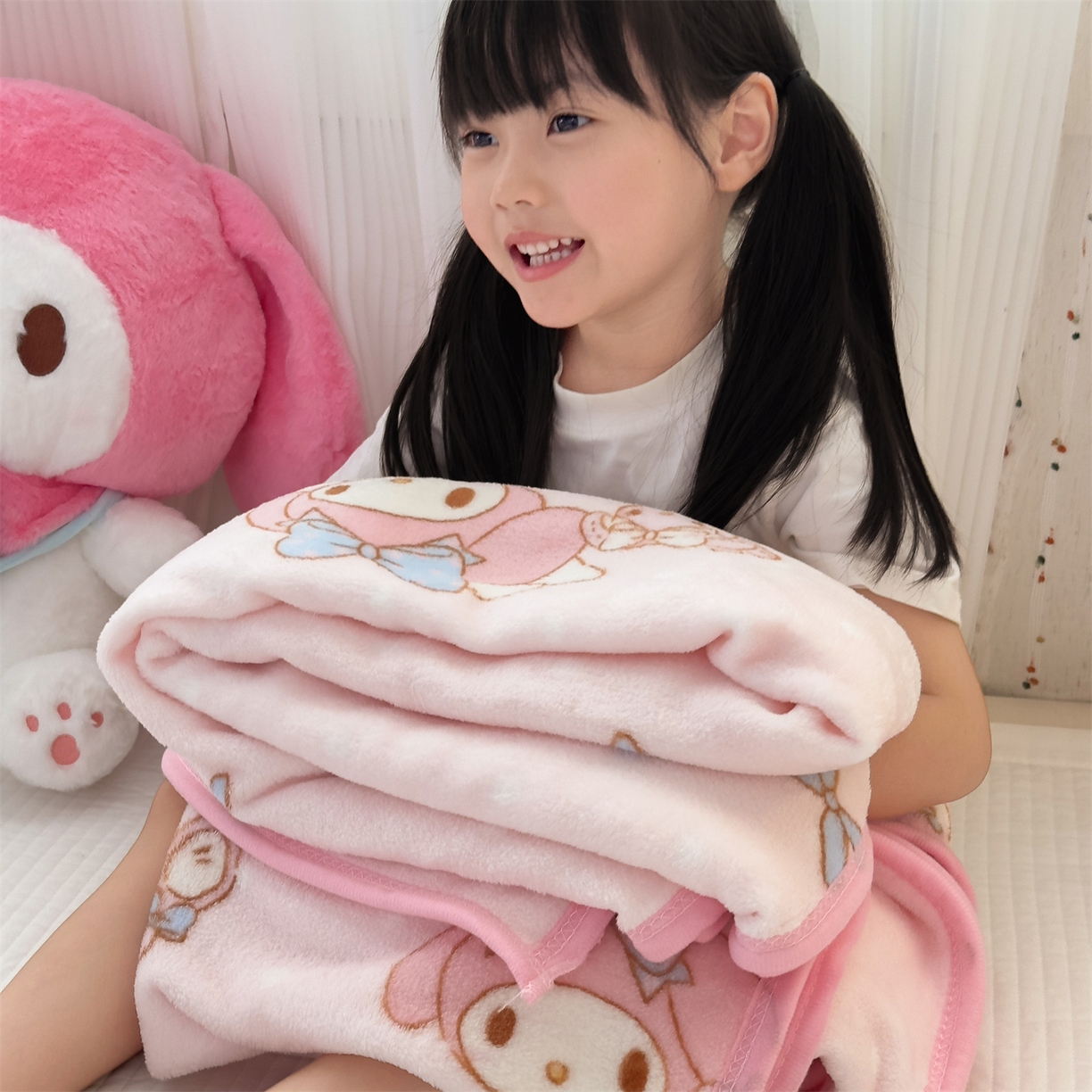 91家纺网 家纺一手货源 找家纺 花满路 2025新款亲肤舒适三丽鸥儿童毯毛毯毯子 可爱美乐蒂