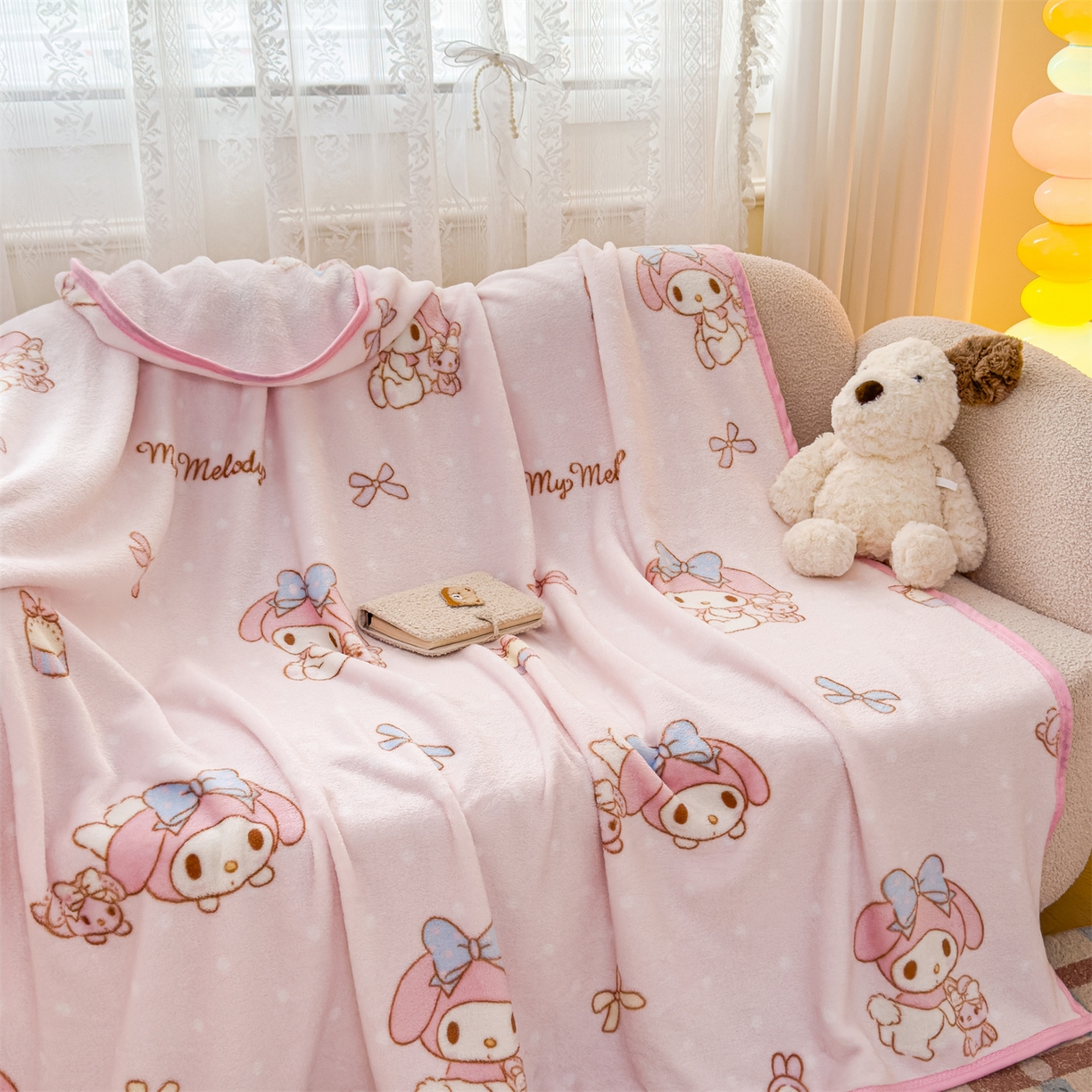 91家纺网 家纺一手货源 找家纺 花满路 2025新款亲肤舒适三丽鸥儿童毯毛毯毯子 可爱美乐蒂