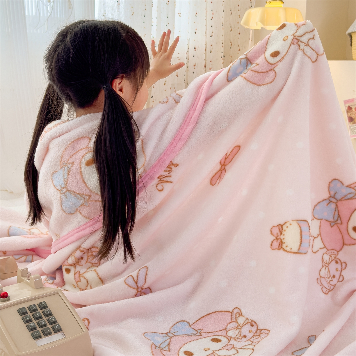 91家纺网 家纺一手货源 找家纺 花满路 2025新款亲肤舒适三丽鸥儿童毯毛毯毯子 可爱美乐蒂