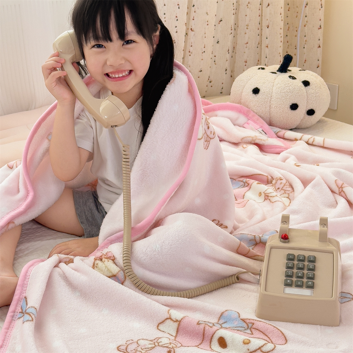 91家纺网 家纺一手货源 找家纺 花满路 2025新款亲肤舒适三丽鸥儿童毯毛毯毯子 可爱美乐蒂