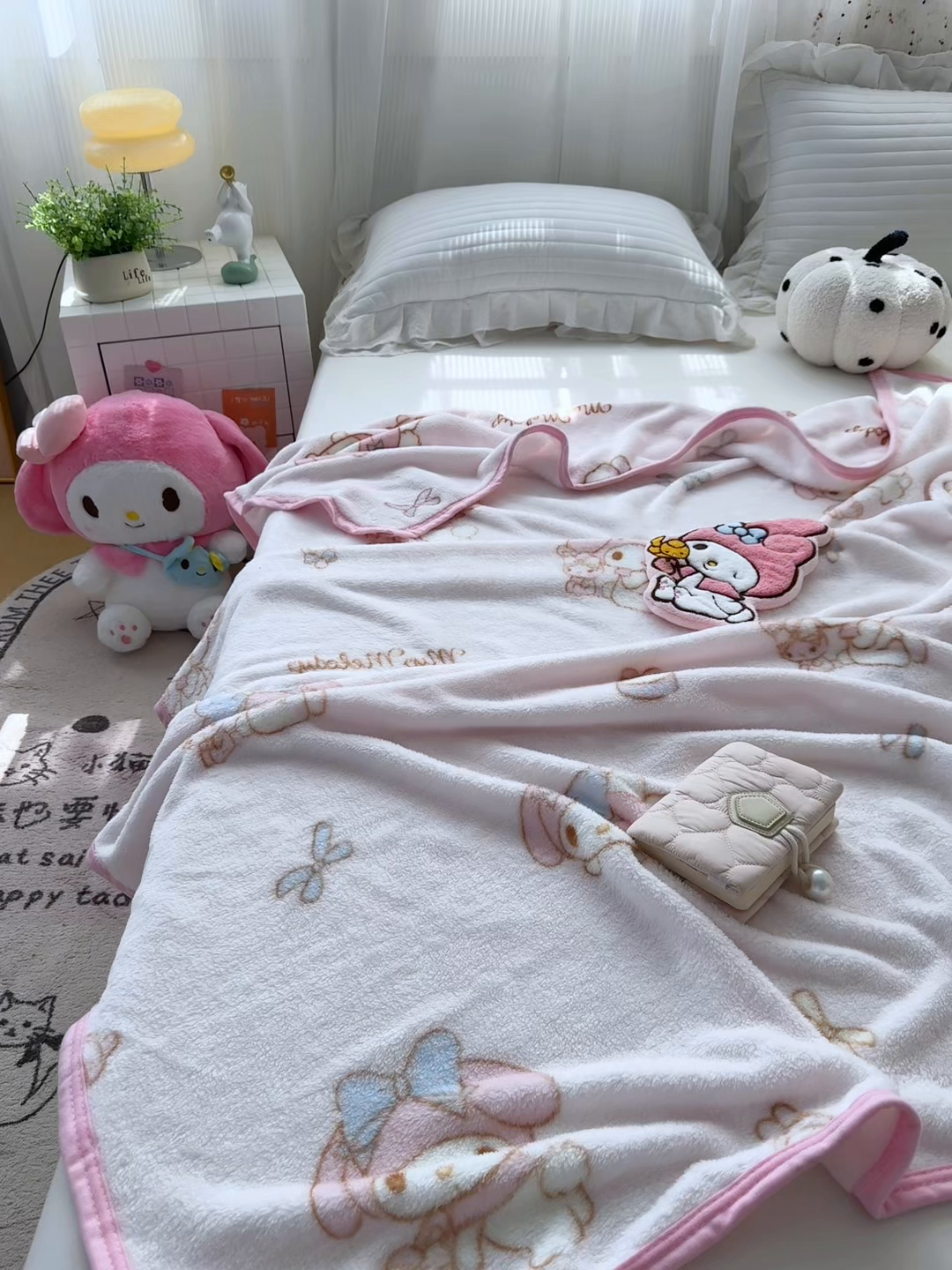 91家纺网 家纺一手货源 找家纺 花满路 2025新款亲肤舒适三丽鸥儿童毯毛毯毯子 可爱美乐蒂