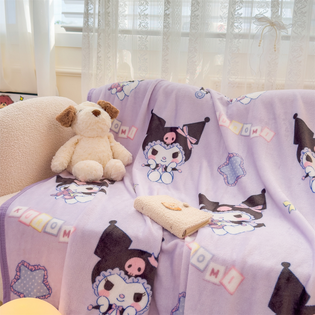 91家纺网 家纺一手货源 找家纺 花满路 2025新款亲肤舒适三丽鸥儿童毯毛毯毯子 酷酷库洛米