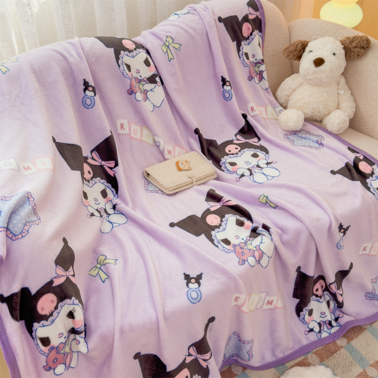 91家纺网 家纺一手货源 找家纺 花满路 2025新款亲肤舒适三丽鸥儿童毯毛毯毯子 酷酷库洛米