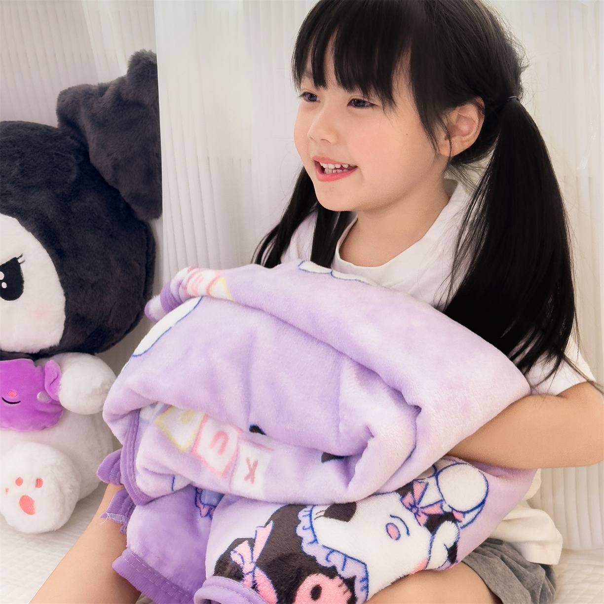 91家纺网 家纺一手货源 找家纺 花满路 2025新款亲肤舒适三丽鸥儿童毯毛毯毯子 酷酷库洛米