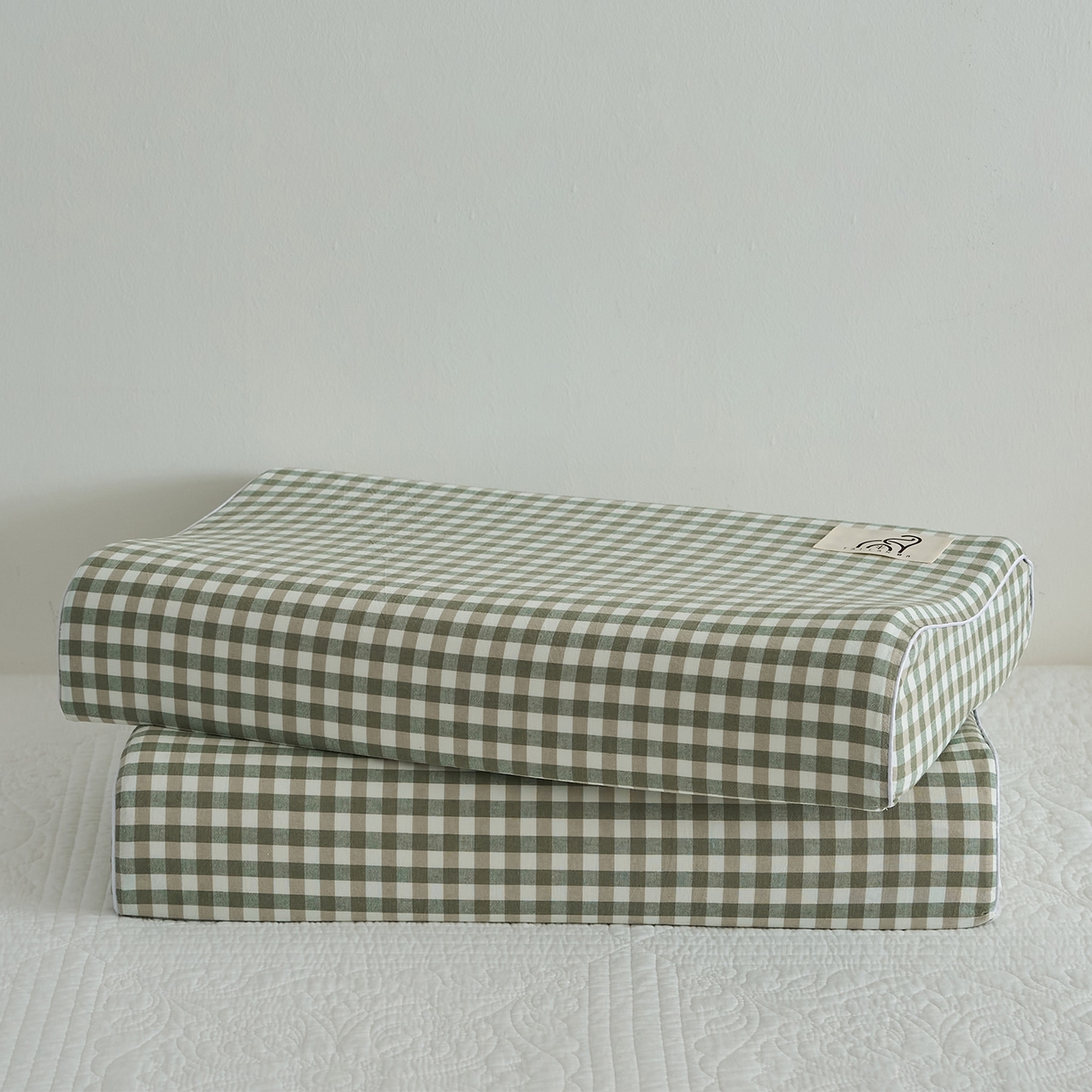 91家纺网 家纺一手货源 找家纺 鼎盛乳胶 2025新款水洗棉学生枕成人枕乳胶枕 绿色