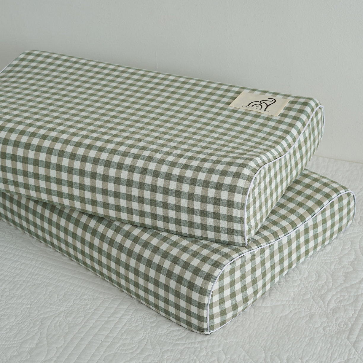 91家纺网 家纺一手货源 找家纺 鼎盛乳胶 2025新款水洗棉学生枕成人枕乳胶枕 绿色