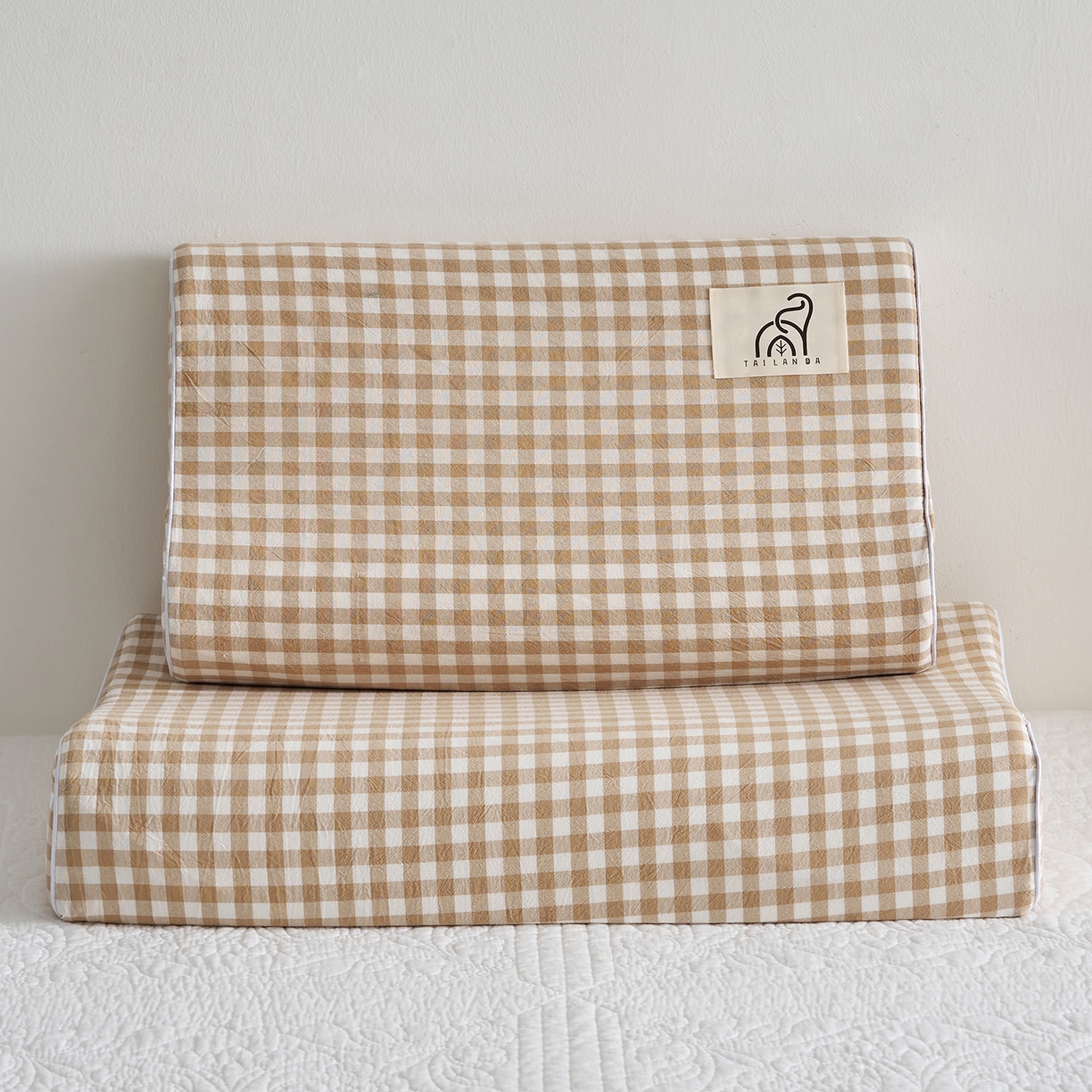 91家纺网 家纺一手货源 找家纺 鼎盛乳胶 2025新款水洗棉学生枕成人枕乳胶枕 咖色