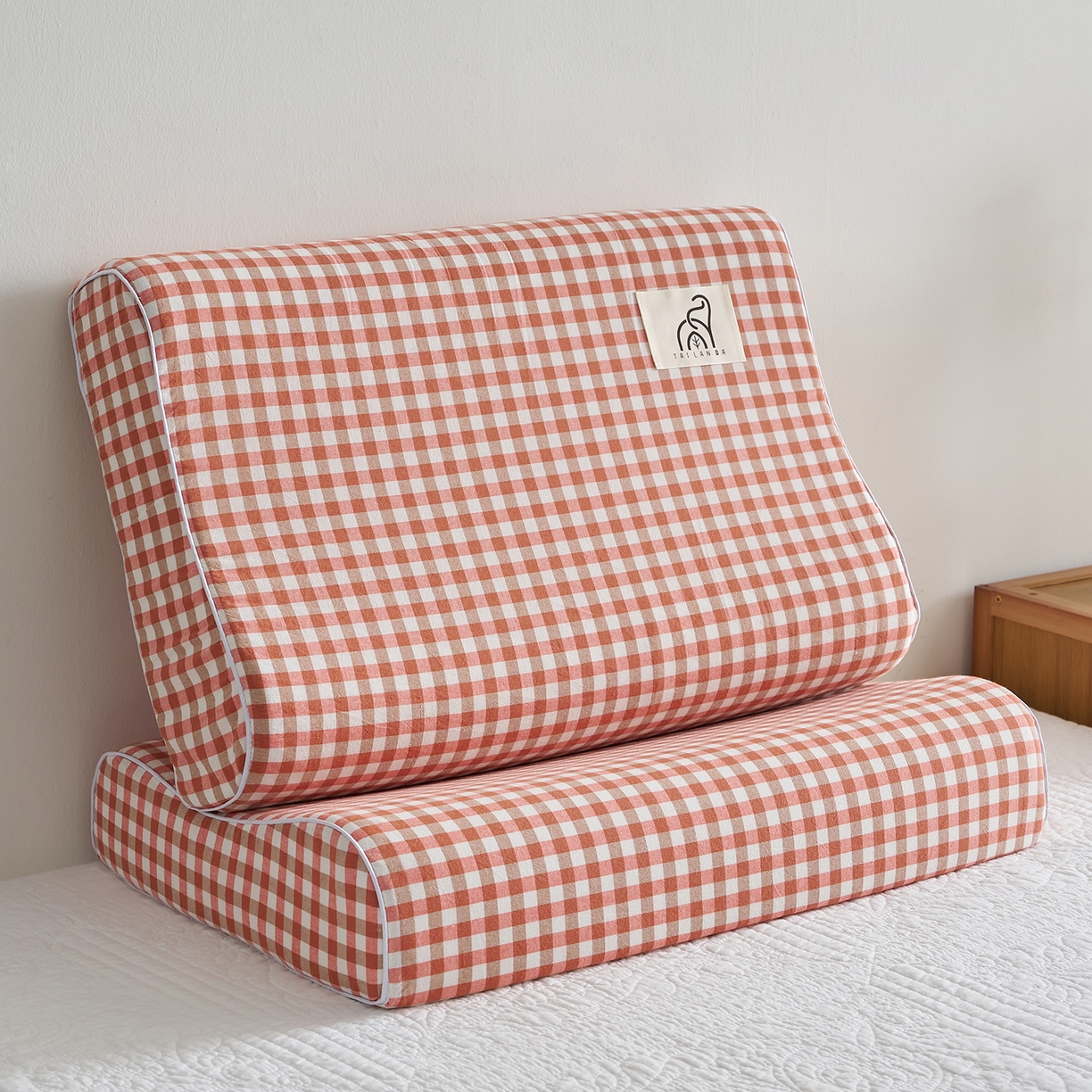 91家纺网 家纺一手货源 找家纺 鼎盛乳胶 2025新款水洗棉学生枕成人枕乳胶枕 粉色