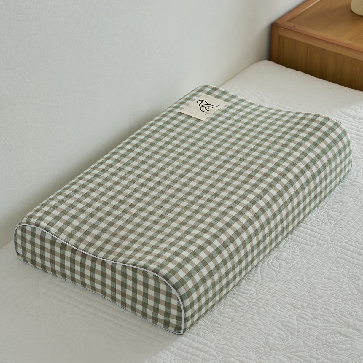 91家纺网 家纺一手货源 找家纺 鼎盛乳胶 2025新款水洗棉学生枕成人枕乳胶枕 绿色