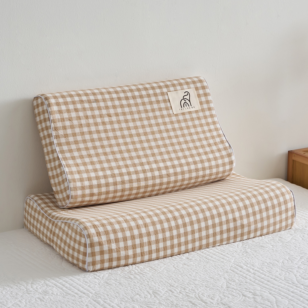 91家纺网 家纺一手货源 找家纺 鼎盛乳胶 2025新款水洗棉学生枕成人枕乳胶枕 咖色