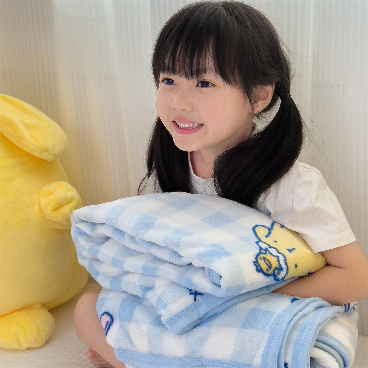 91家纺网 家纺一手货源 找家纺 花满路 2025新款亲肤舒适三丽鸥儿童毯毛毯毯子 蓝格布丁狗