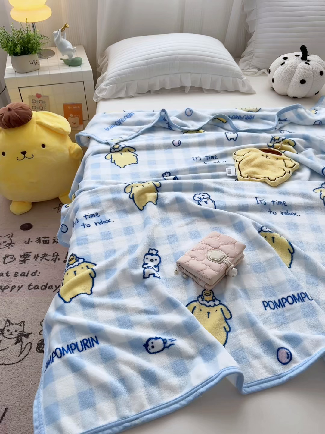 91家纺网 家纺一手货源 找家纺 花满路 2025新款亲肤舒适三丽鸥儿童毯毛毯毯子 蓝格布丁狗