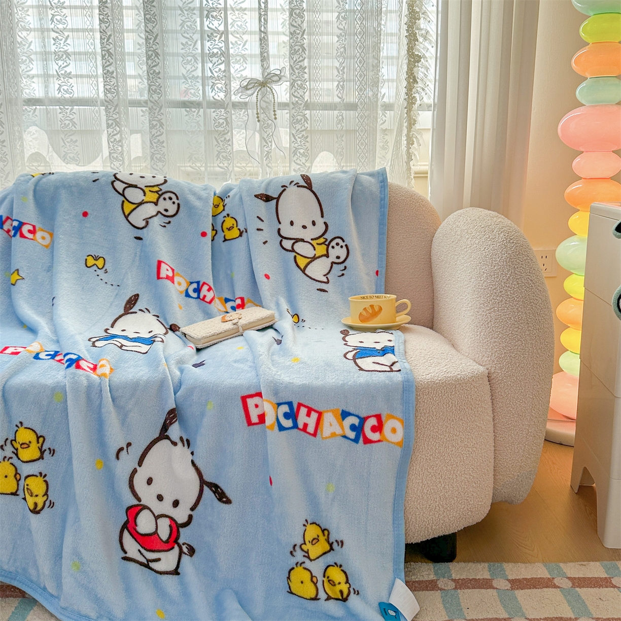91家纺网 家纺一手货源 找家纺 花满路 2025新款亲肤舒适三丽鸥儿童毯毛毯毯子 萌萌卡帕狗