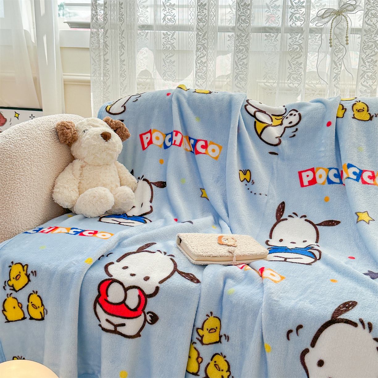 91家纺网 家纺一手货源 找家纺 花满路 2025新款亲肤舒适三丽鸥儿童毯毛毯毯子 萌萌卡帕狗