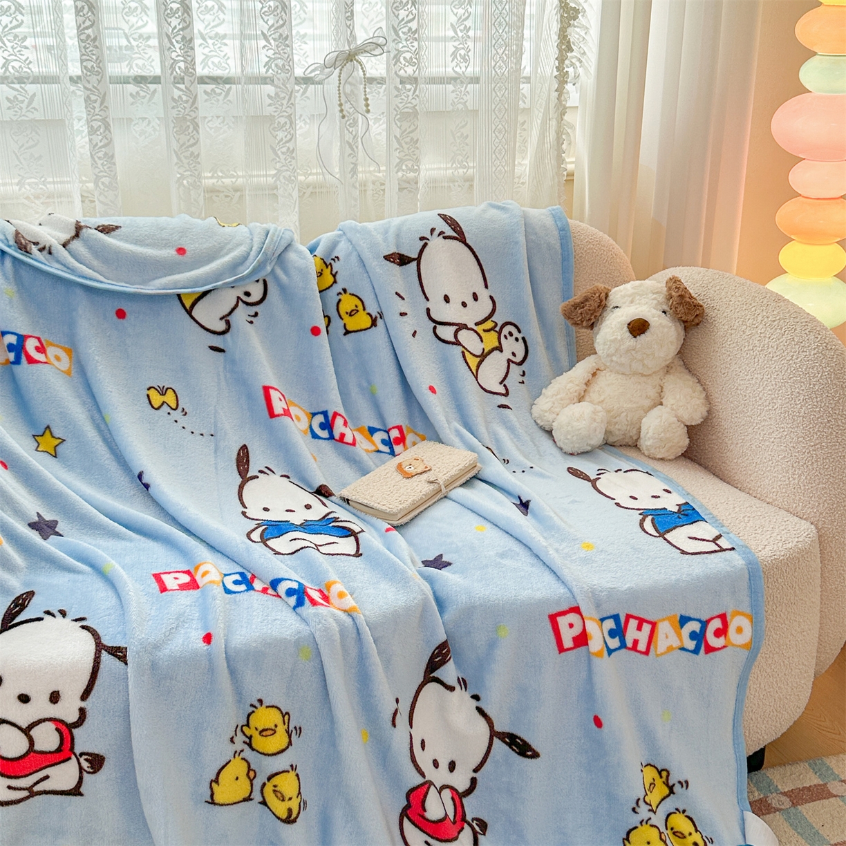 91家纺网 家纺一手货源 找家纺 花满路 2025新款亲肤舒适三丽鸥儿童毯毛毯毯子 萌萌卡帕狗