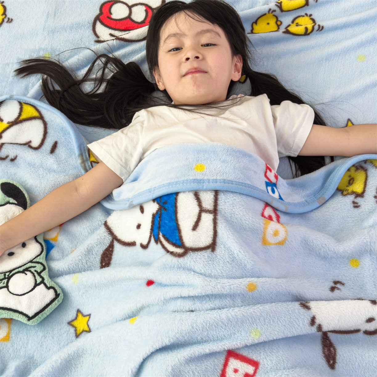 91家纺网 家纺一手货源 找家纺 花满路 2025新款亲肤舒适三丽鸥儿童毯毛毯毯子 萌萌卡帕狗