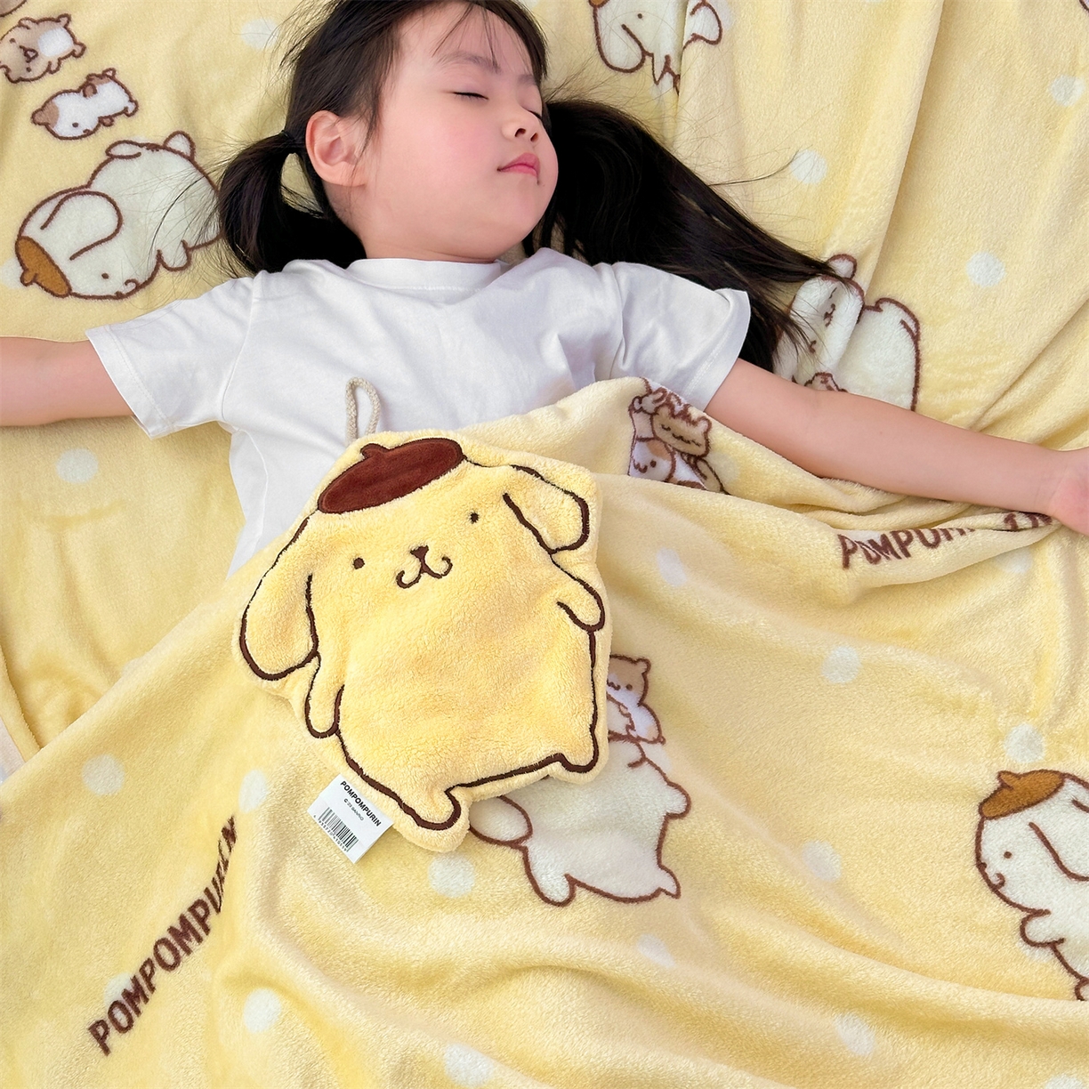 91家纺网 家纺一手货源 找家纺 花满路 2025新款亲肤舒适三丽鸥儿童毯毛毯毯子 俏皮布丁狗